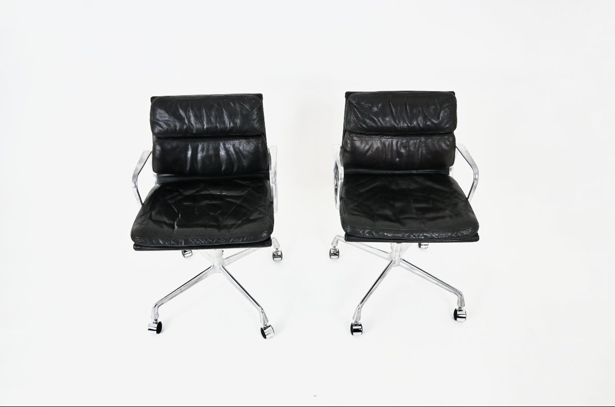 Pair Of Office Chairs By Charles And Ray Eames For Ring Mobelfabrikk Norway, 1970s-photo-3