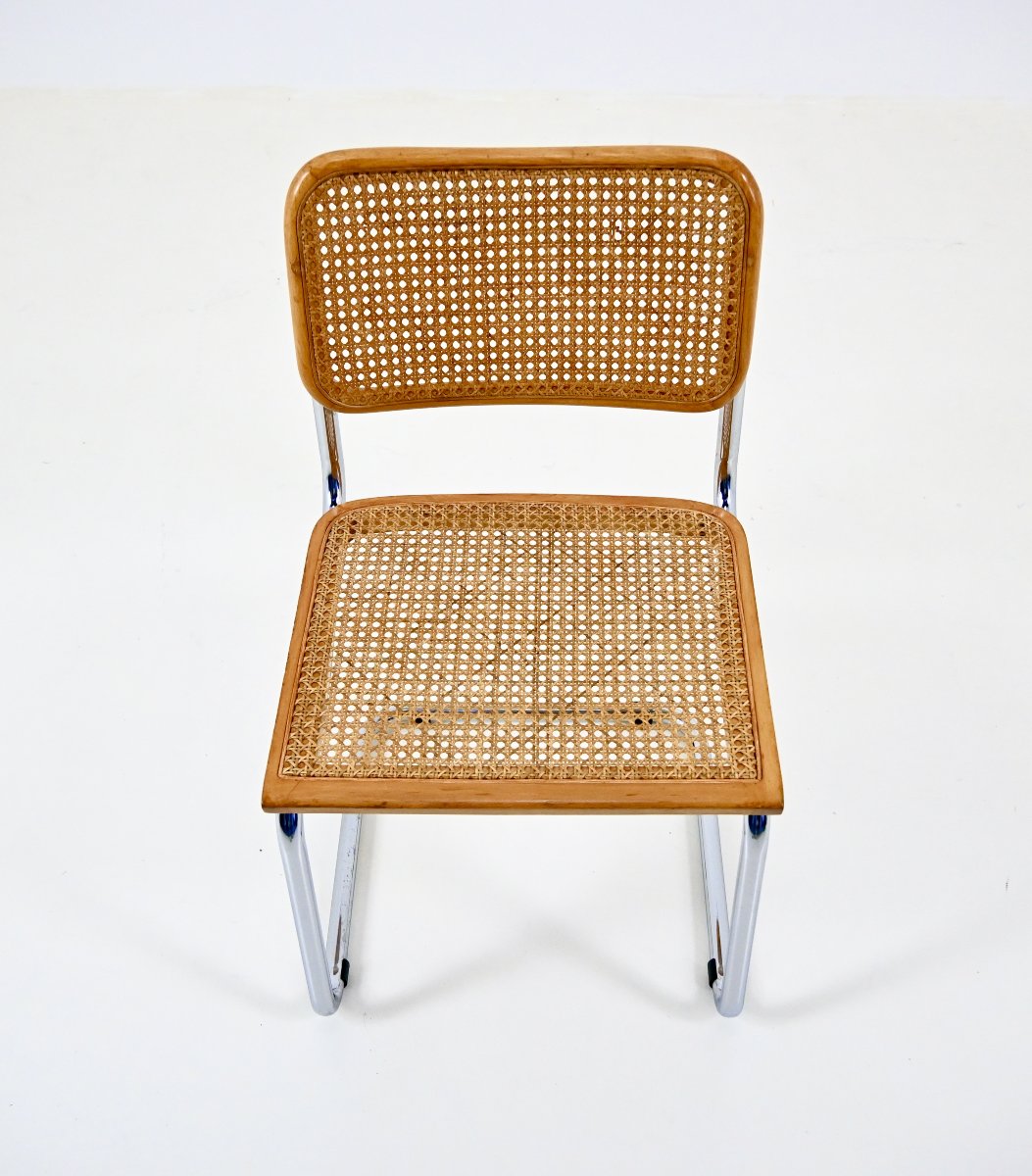 Ensemble de 6 chaises de salle à manger style B32 de Marcel Breuer-photo-4