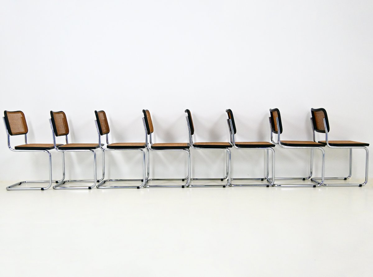 Ensemble de 8 chaises de salle à manger style  B32 de Marcel Breuer-photo-4