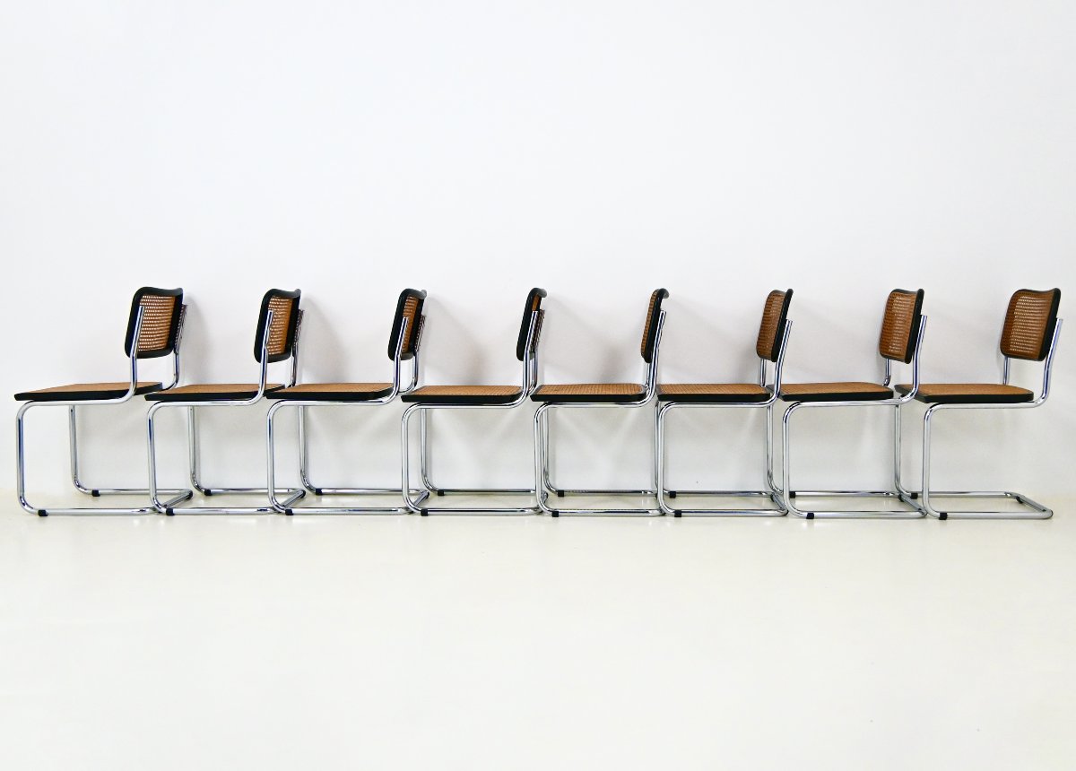 Ensemble de 8 chaises de salle à manger style  B32 de Marcel Breuer-photo-2