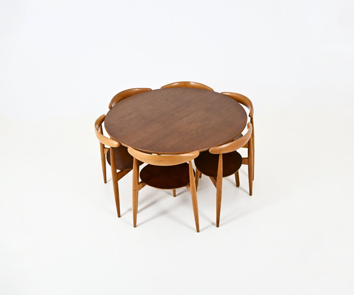 "heart" Dining Set By Hans J. Wegner For Fritz Hansen, 1950s-photo-2