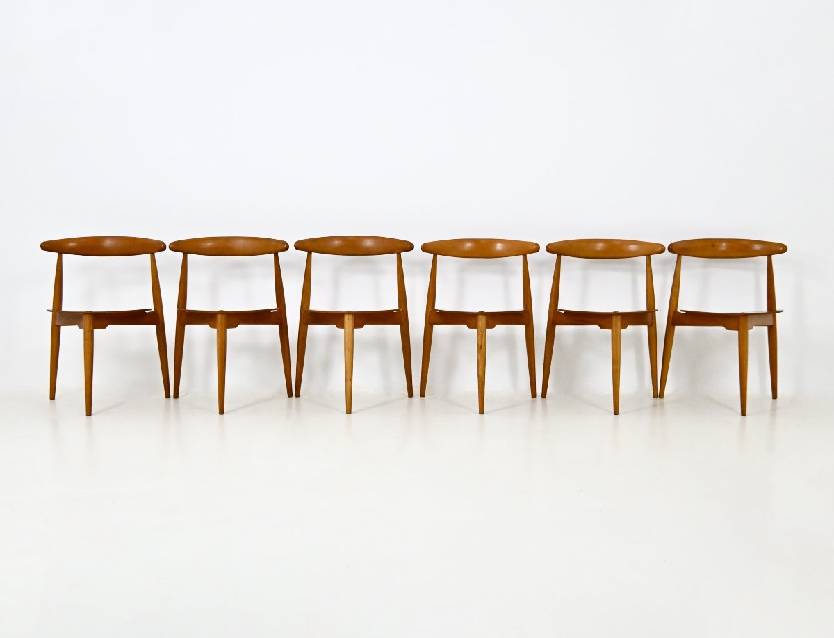 "heart" Dining Set By Hans J. Wegner For Fritz Hansen, 1950s-photo-1
