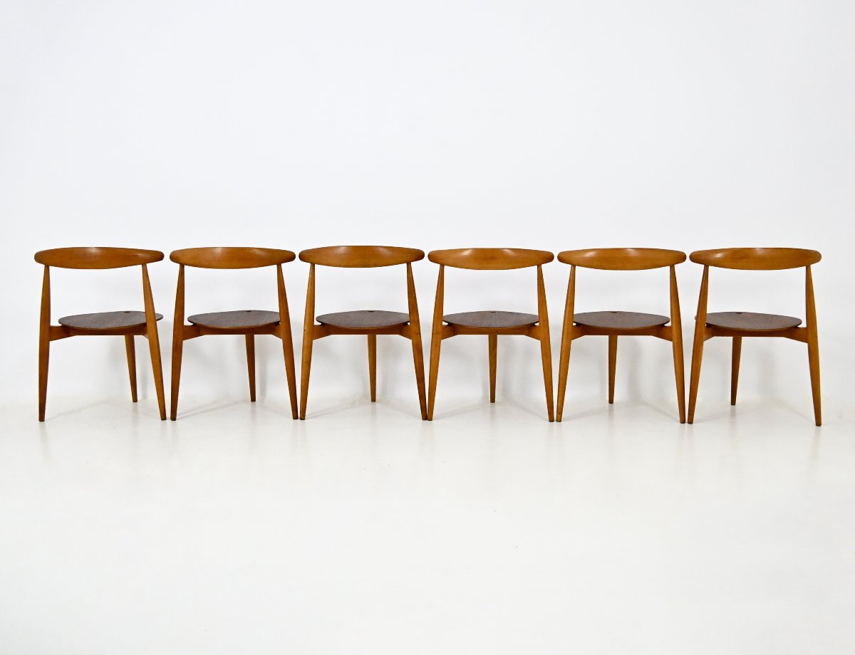 "heart" Dining Set By Hans J. Wegner For Fritz Hansen, 1950s-photo-3