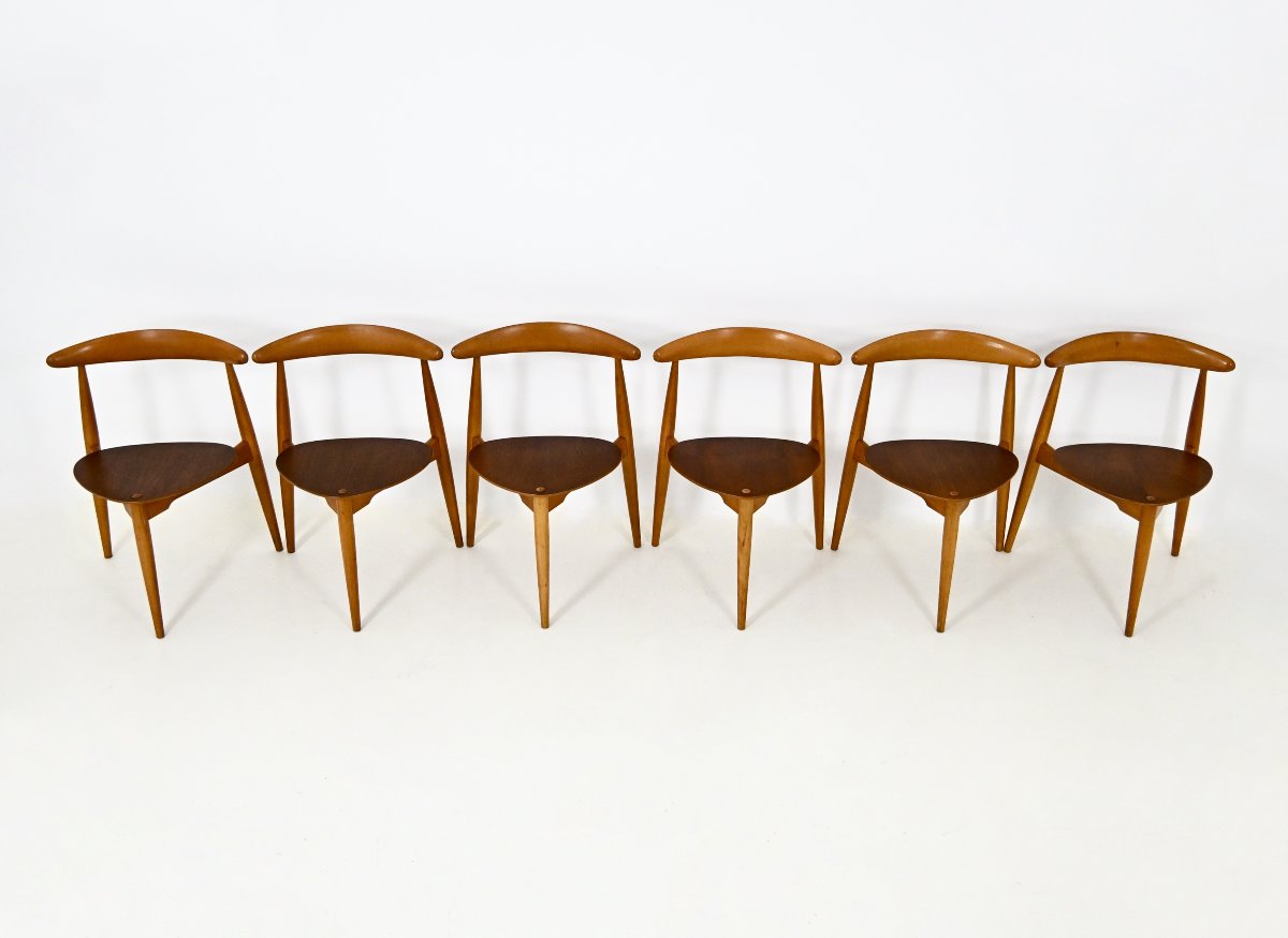 "heart" Dining Set By Hans J. Wegner For Fritz Hansen, 1950s-photo-5