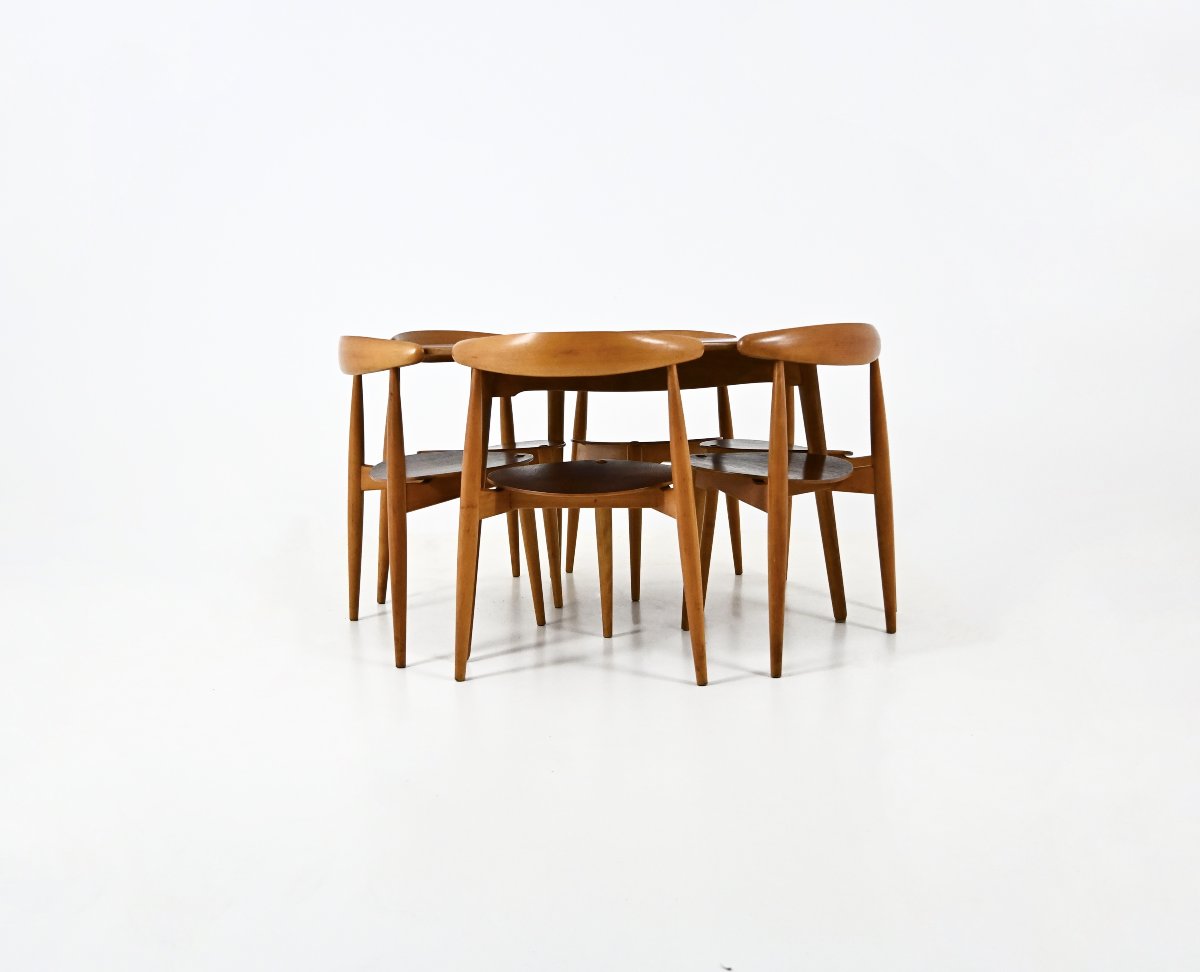 "heart" Dining Set By Hans J. Wegner For Fritz Hansen, 1950s