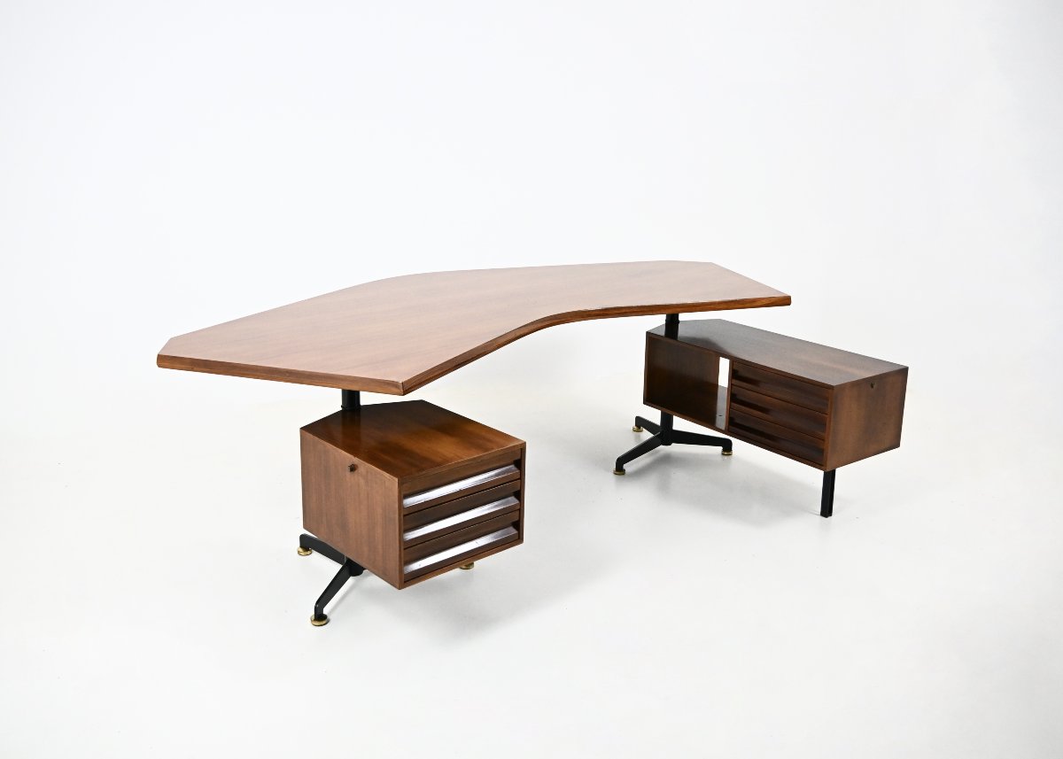 Bureau « Boomerang » d'Osvaldo Borsani pour Tecno, années 1950