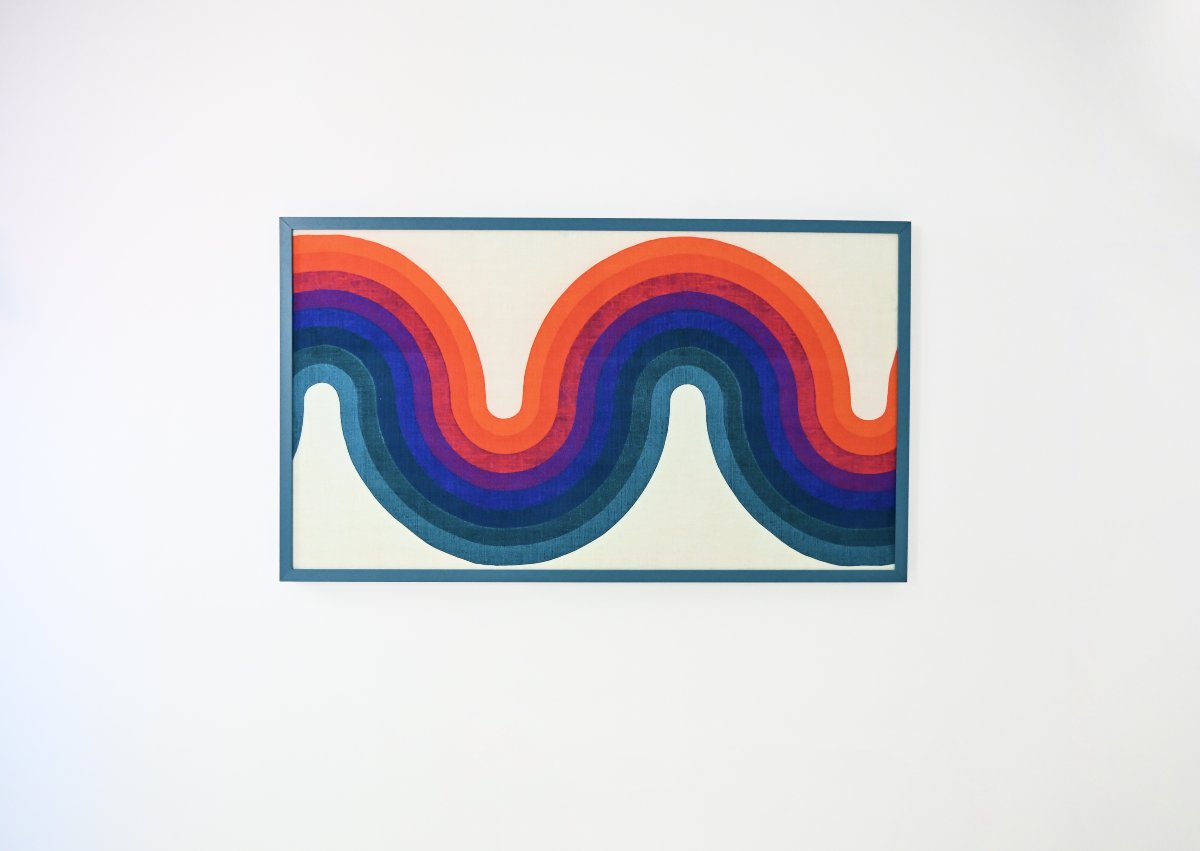 Set Of 2 Fabric Paintings In The Style Of Verner Panton, 1970s-photo-1