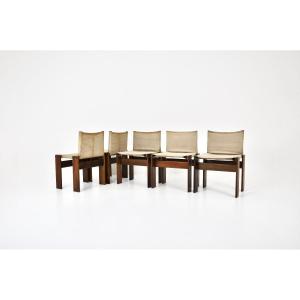 Set Of 5 Monk Dining Chairs By Afra & Tobia Scarpa For Molteni, 1970s