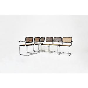 Ensemble de 6 Chaises de salle à manger Style B32 par Marcel Breuer