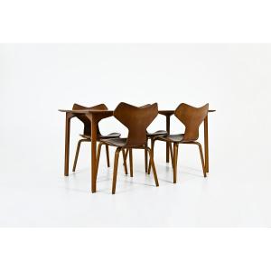 Ensemble de salle à manger par Arne Jacobsen pour Fritz Hansen, années 1950
