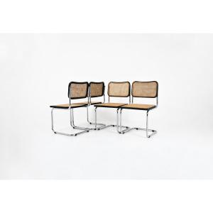 Set Of 4 B32 Style Dining Chairs By Marcel Breuer