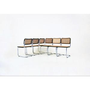 Ensemble de 6 Chaises Style B32 par Marcel Breuer