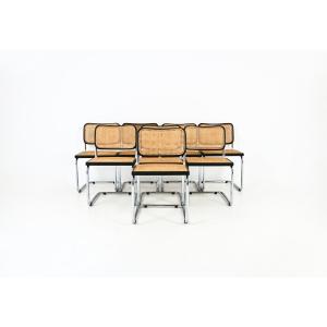 Ensemble de 8 Chaises de salle à manger Style B32 par Marcel Breuer