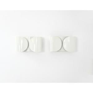 White Foglio Sconces By Tobia & Afra Scarpa For Flos, 1960s, Set Of 2