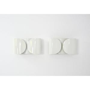 Appliques « Foglio » blanches de Tobia & Afra Scarpa pour Flos, années 1960