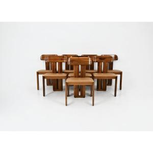 "sapporo" Dining Chairs By Mario Marenco For Mobilgirgi, 1970s, Set Of 8