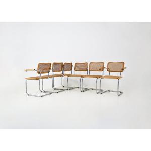 Ensemble de 6 chaises de salle à manger Style B32 par Marcel Breuer