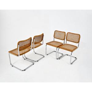 Ensemble de 4 chaises de salle à manger Style B32 de Marcel Breuer