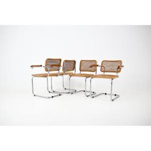 Ensemble de 4 chaises de salle à manger Style B32 de Marcel Breuer