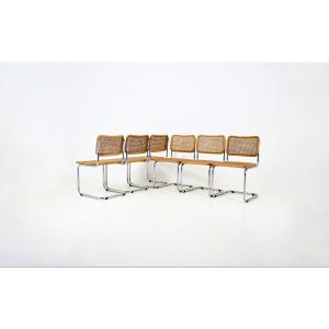 Ensemble de 6 chaises de salle à manger style B32 de Marcel Breuer