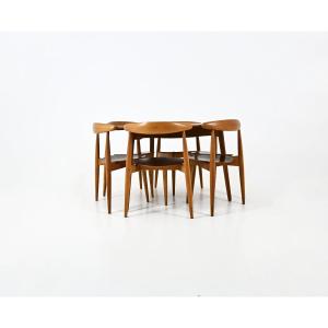 Ensemble de salle à manger « Heart » par Hans J. Wegner pour Fritz Hansen, années 1950