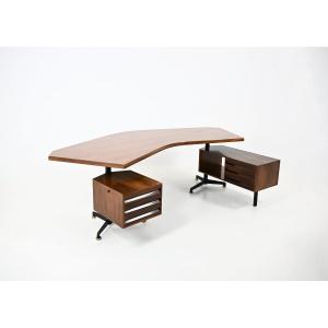 Bureau « Boomerang » d'Osvaldo Borsani pour Tecno, années 1950