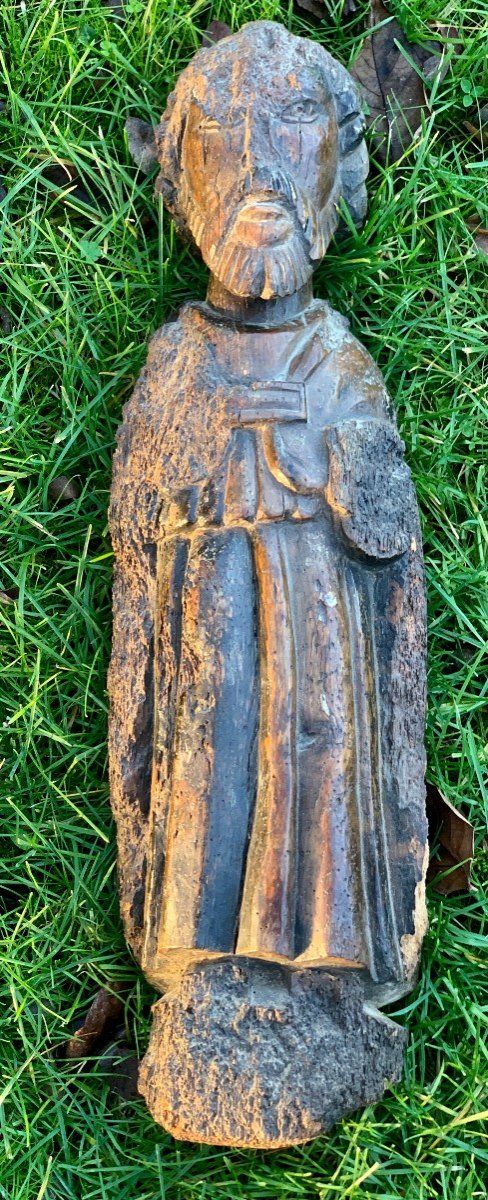 XVe s statue bois sculpté Saint ? le 