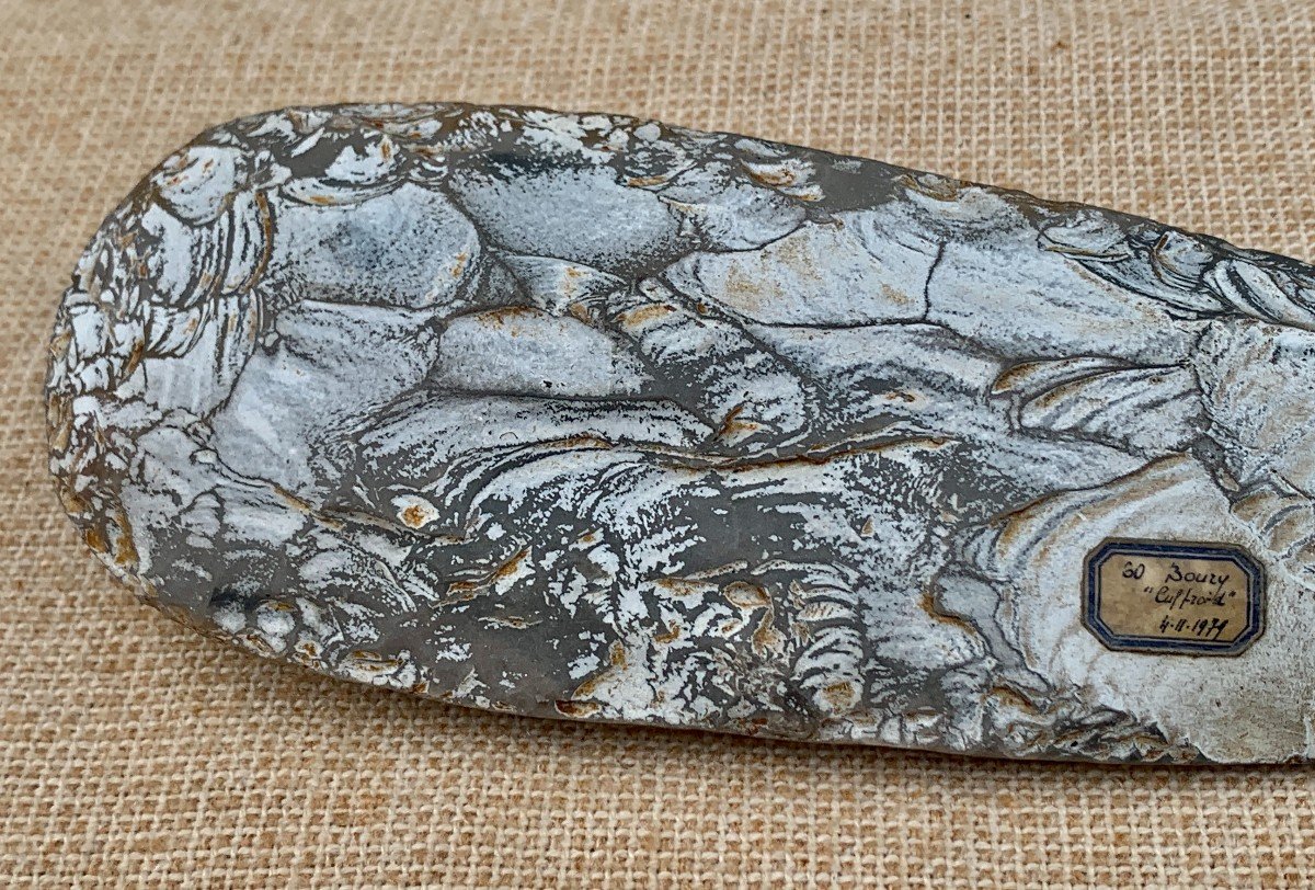 Préhistoire, Superbe hache silex taillé ép néolithique, trouvée en 1979 à Boury (Oise)-photo-4