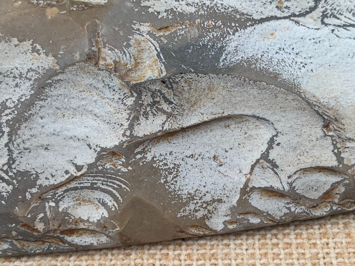Préhistoire, Superbe hache silex taillé ép néolithique, trouvée en 1979 à Boury (Oise)-photo-6