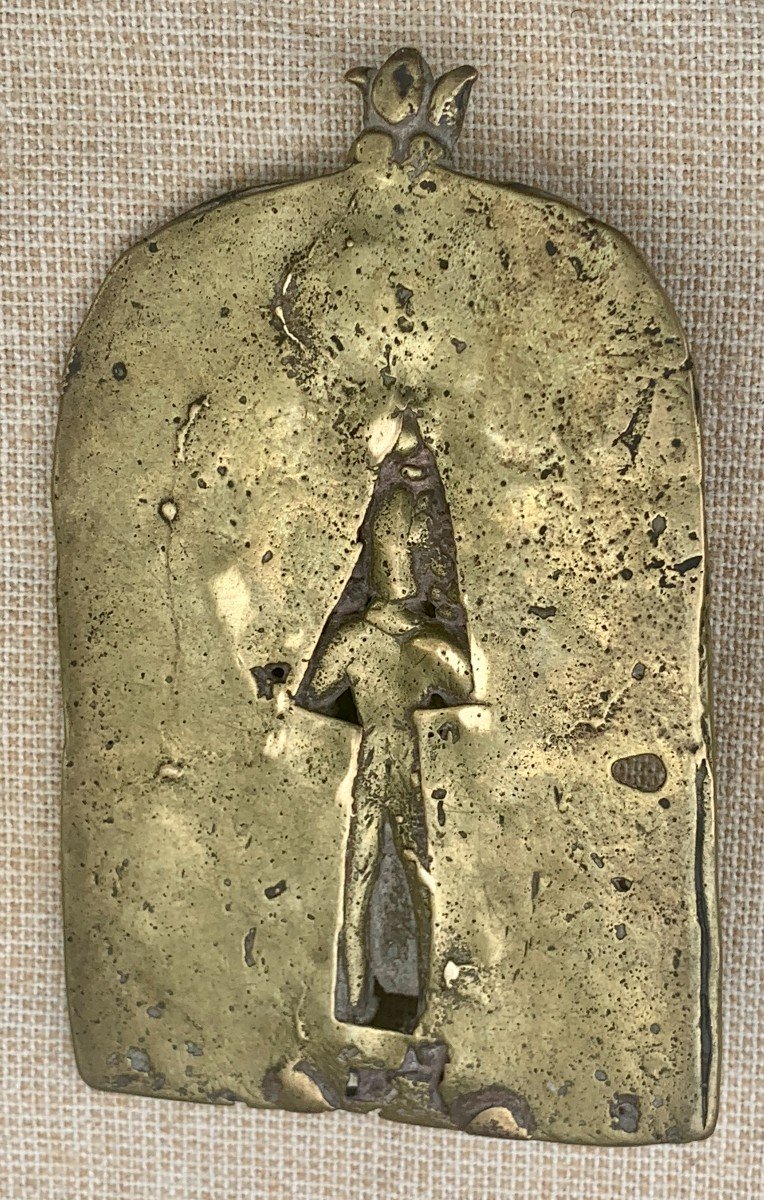 Plaque bronze SHIVA NEWAR Népal ou Inde, fin XVIIe ou déb XVIIIe s -photo-3