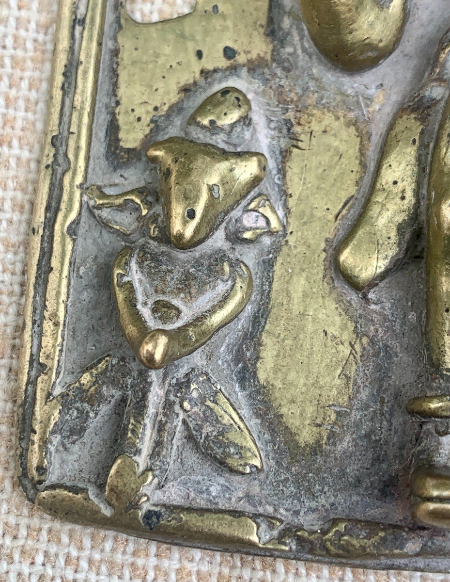 Plaque bronze SHIVA NEWAR Népal ou Inde, fin XVIIe ou déb XVIIIe s -photo-2