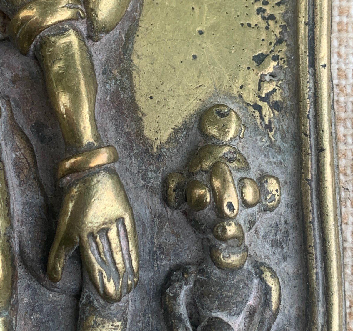 Plaque bronze SHIVA NEWAR Népal ou Inde, fin XVIIe ou déb XVIIIe s -photo-8