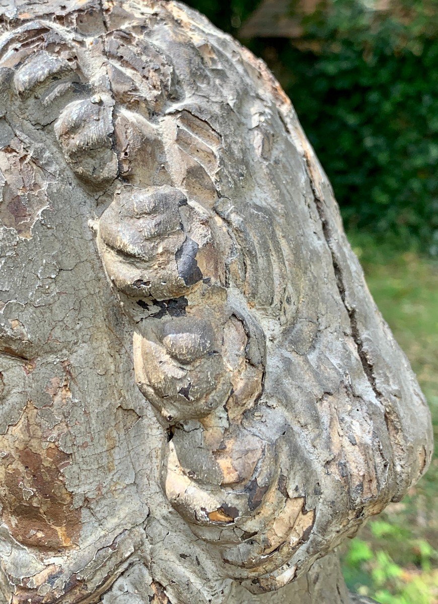 Fin XVe, Importante statue St Roch pélerin montrant ses stigmates-photo-6