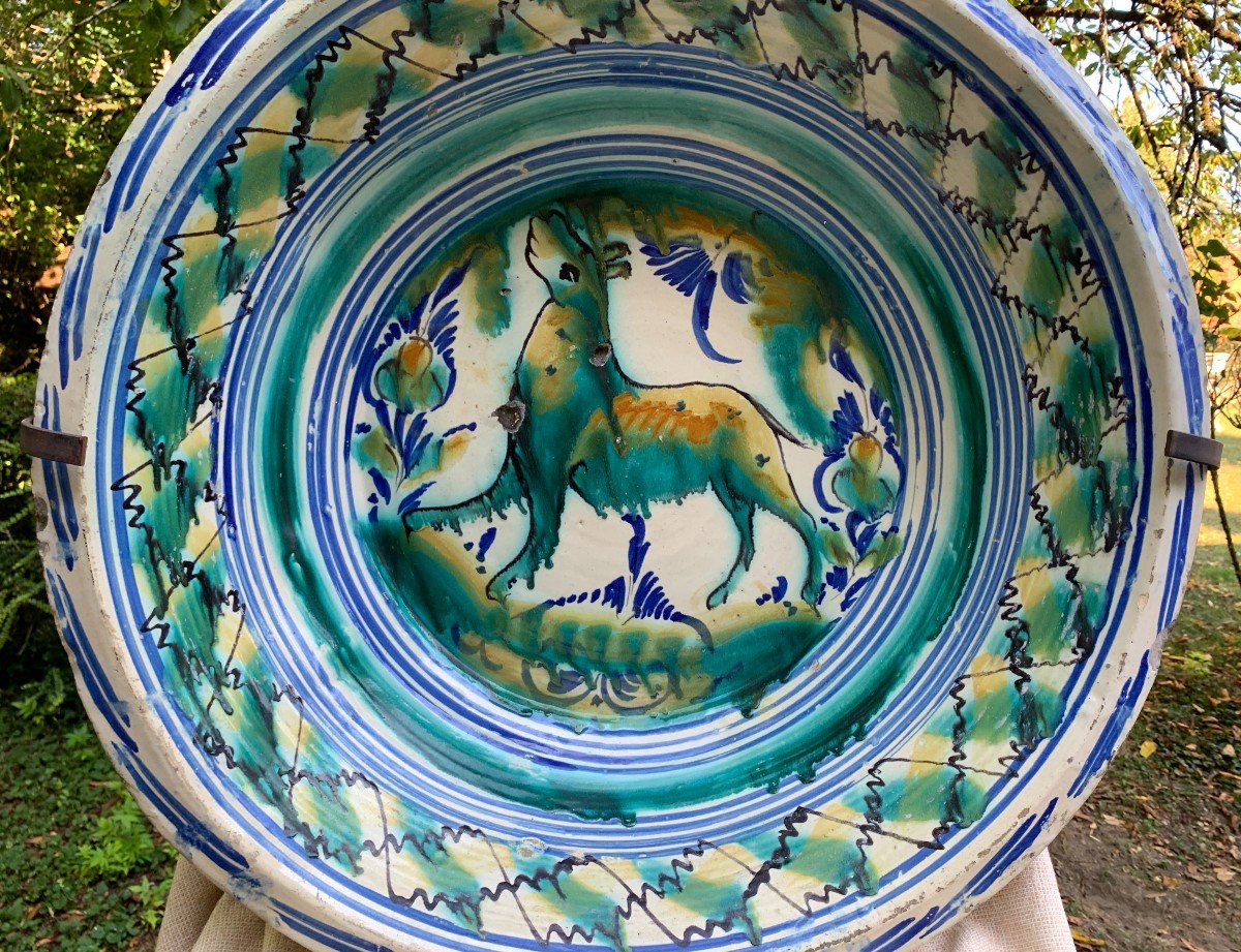Très (très !) gd plat LEBRILLO, Région de SEVILLE, Andalousie Espagne début XIXe s-photo-5