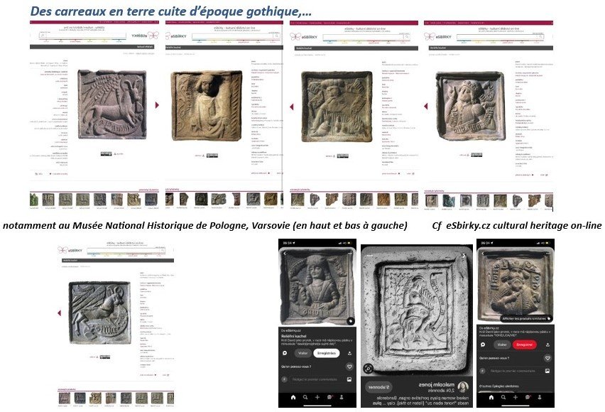 XVe s matrice/moule de carreau de poêle terre cuite  ép gothique Vierge & phylactère  AVE MARIA-photo-7