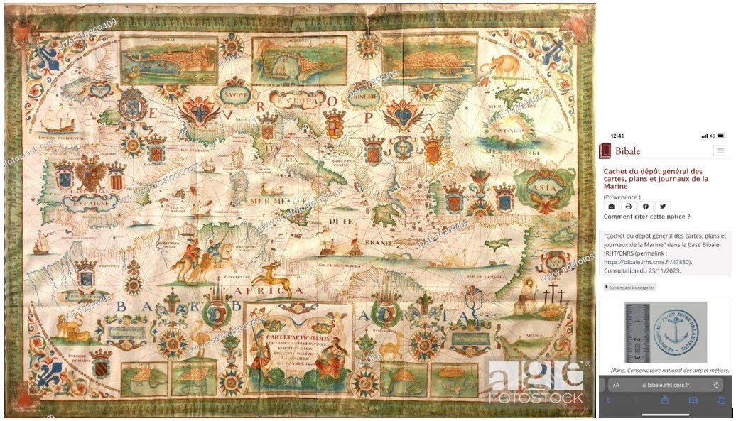 Portulan By François Ollive, Dated 1664 & Entitled “particular Map Of The Mediterranean”-photo-8