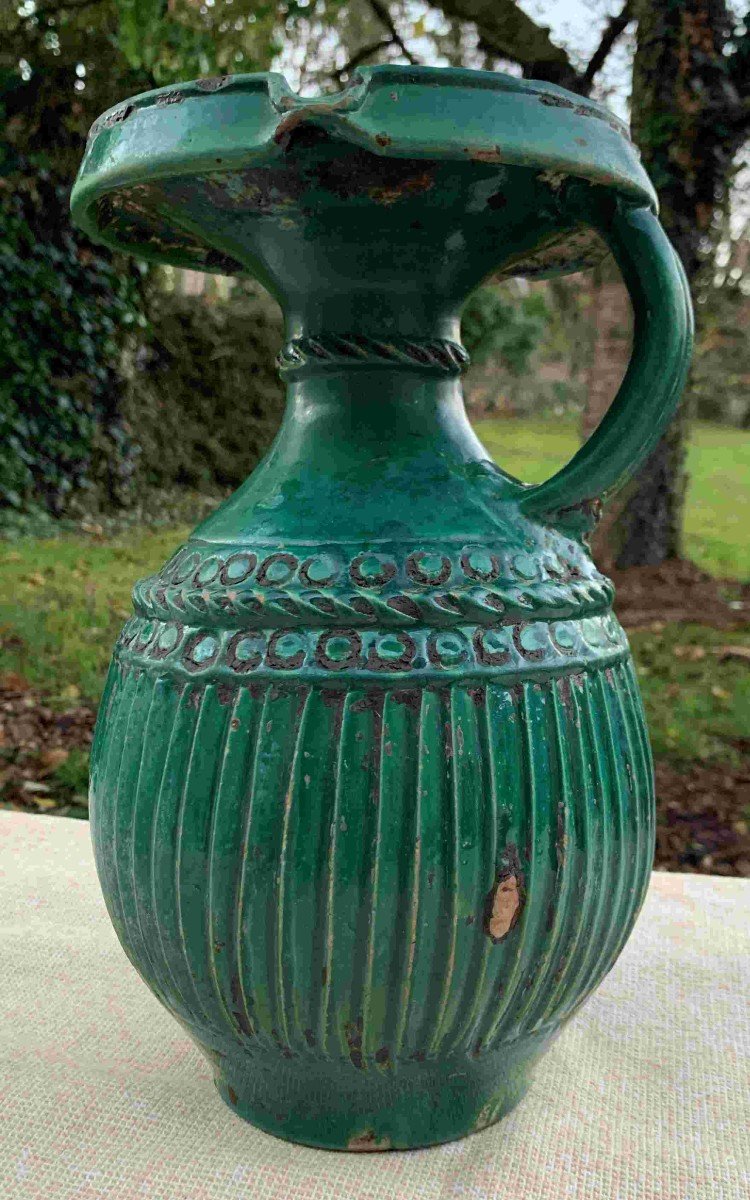 Large Ziata, 19th Cty Moroccan Ceramic Jug Fromtamgrout Area 