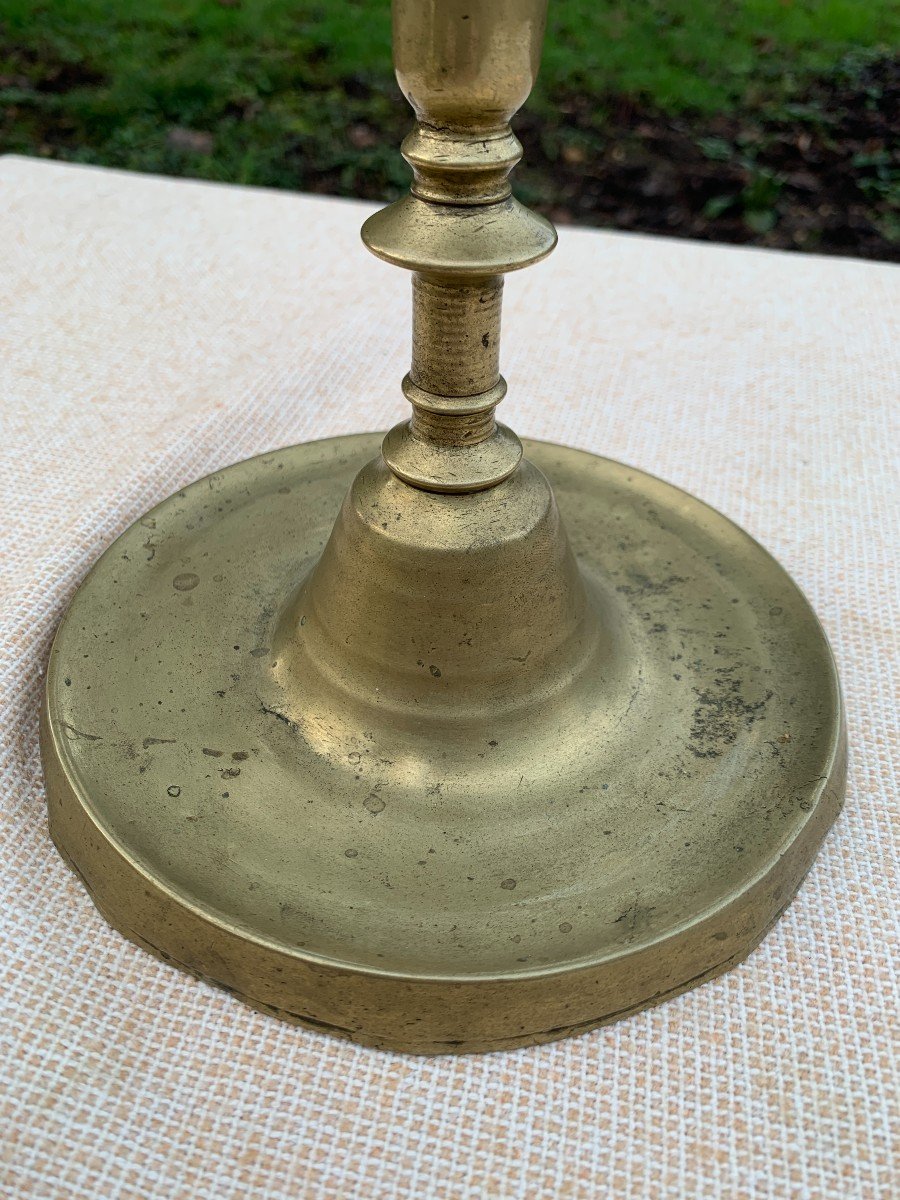 29,5cm High, Very Large Flanders Bronze Candlestick Late 15th Century-photo-2