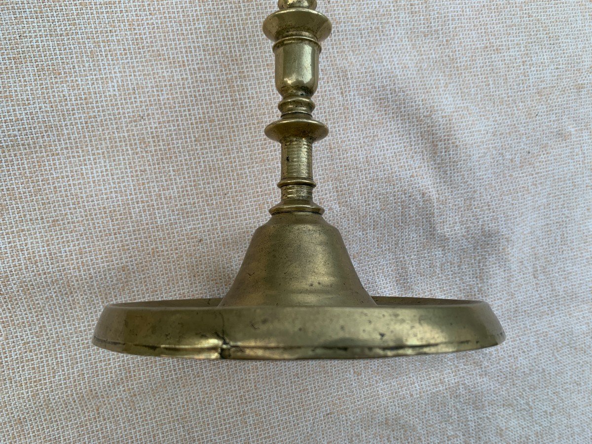 29,5cm High, Very Large Flanders Bronze Candlestick Late 15th Century-photo-1