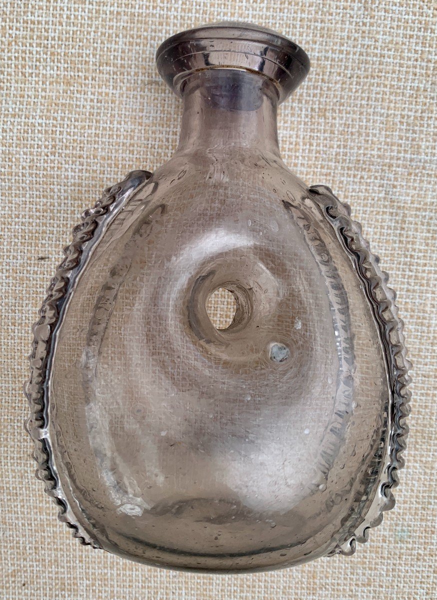 Gourde annulaire en verre XVIIIe s, Normandie ?-photo-2