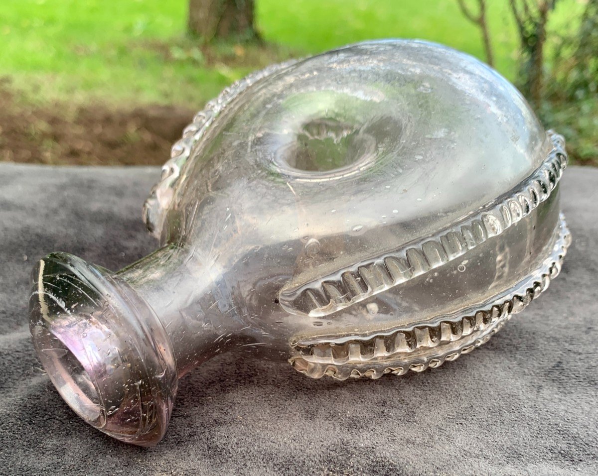 Gourde annulaire en verre XVIIIe s, Normandie ?-photo-3
