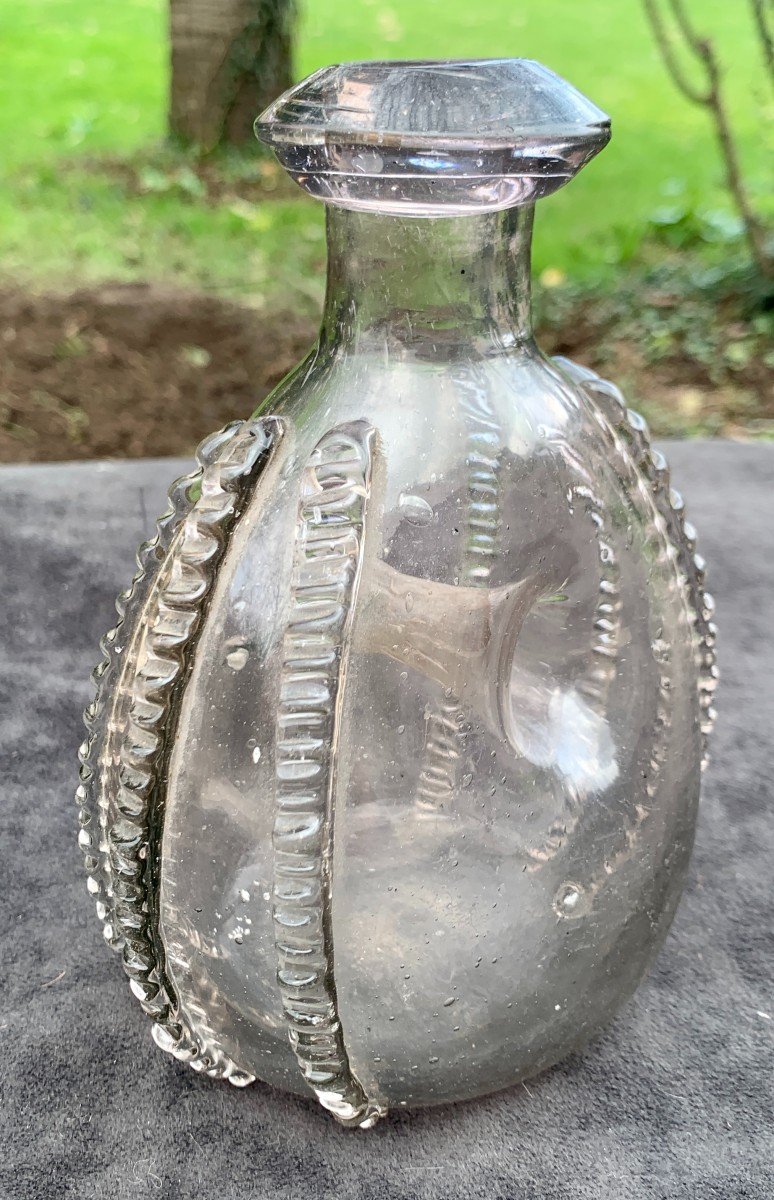 Gourde annulaire en verre XVIIIe s, Normandie ?-photo-3