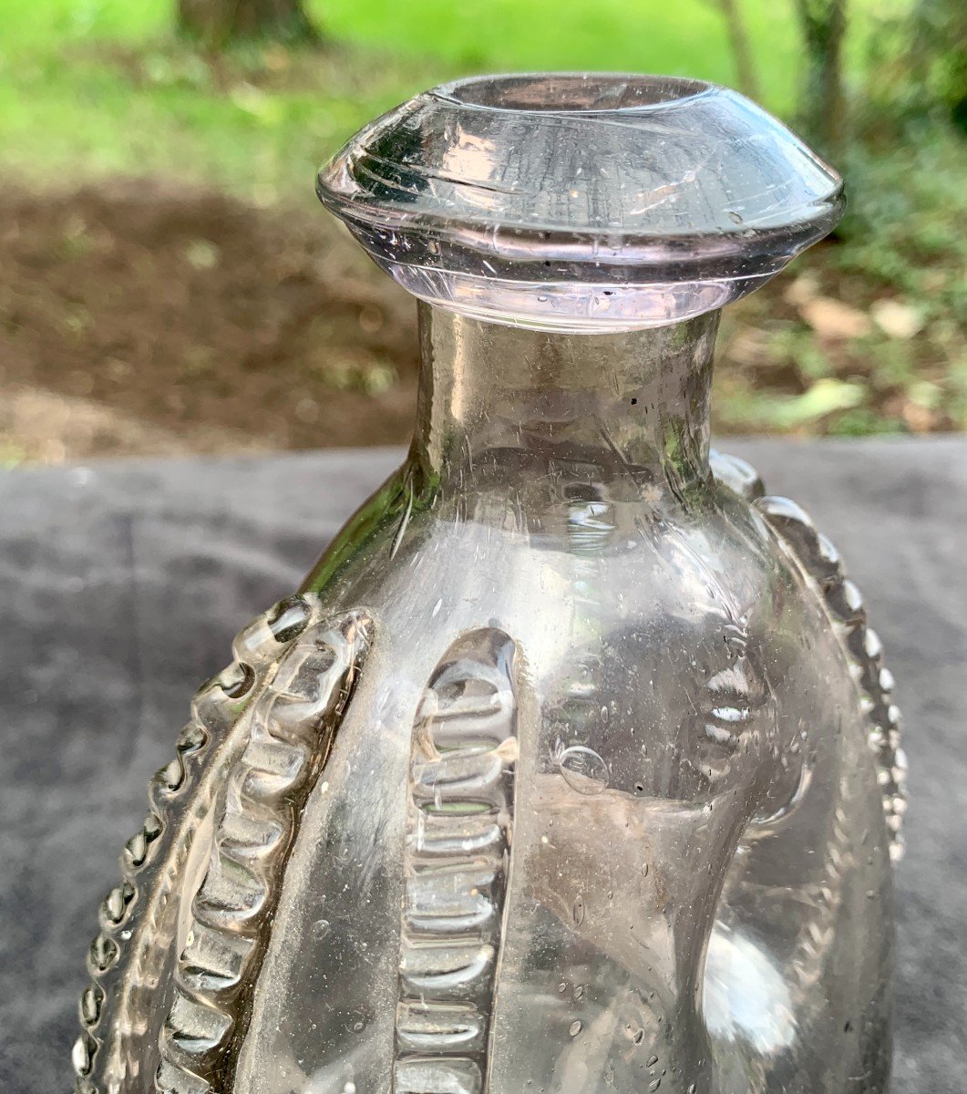 Gourde annulaire en verre XVIIIe s, Normandie ?-photo-4