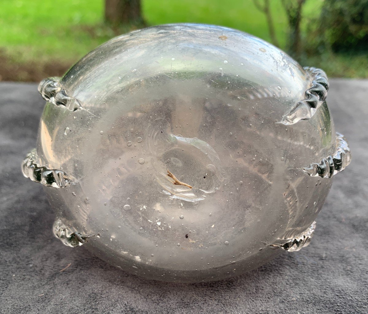 Gourde annulaire en verre XVIIIe s, Normandie ?-photo-7