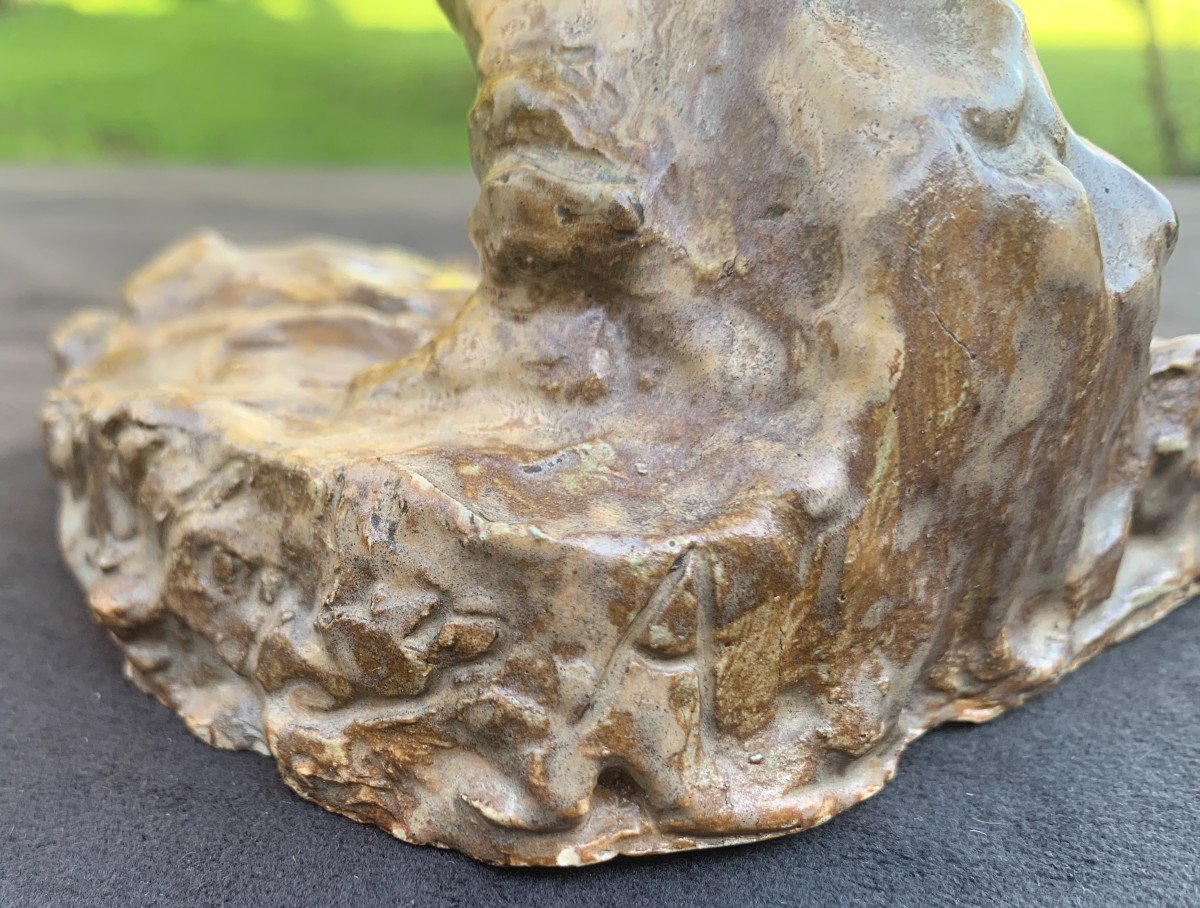 Vagabond Flamed Sandstone Ceramic Sculpture,  Artist's Proof, Signed (?)-photo-6
