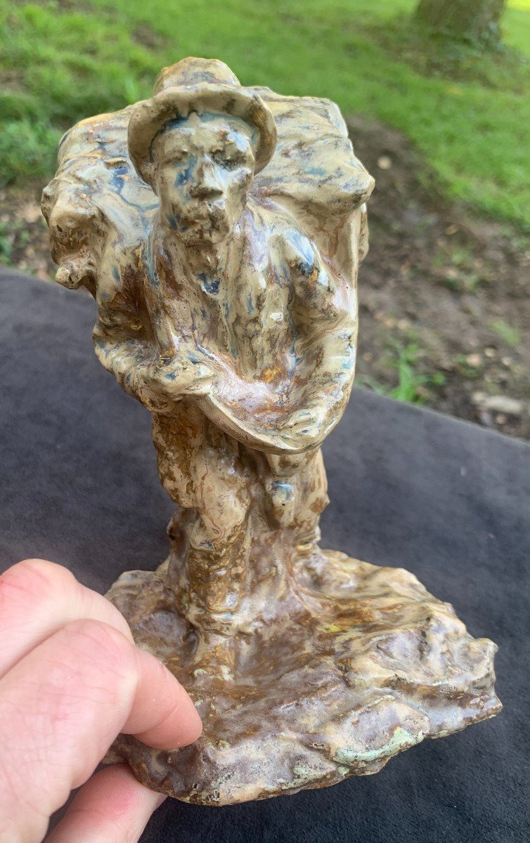 Vagabond Flamed Sandstone Ceramic Sculpture,  Artist's Proof, Signed (?)-photo-7