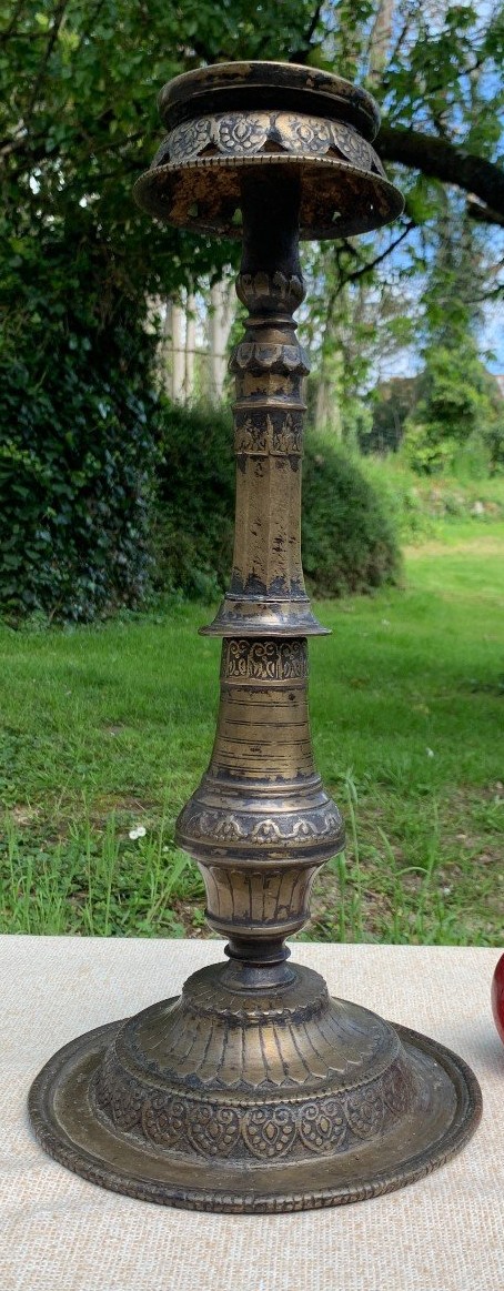 17th Cty Large Bronze Indian Incense Holder 