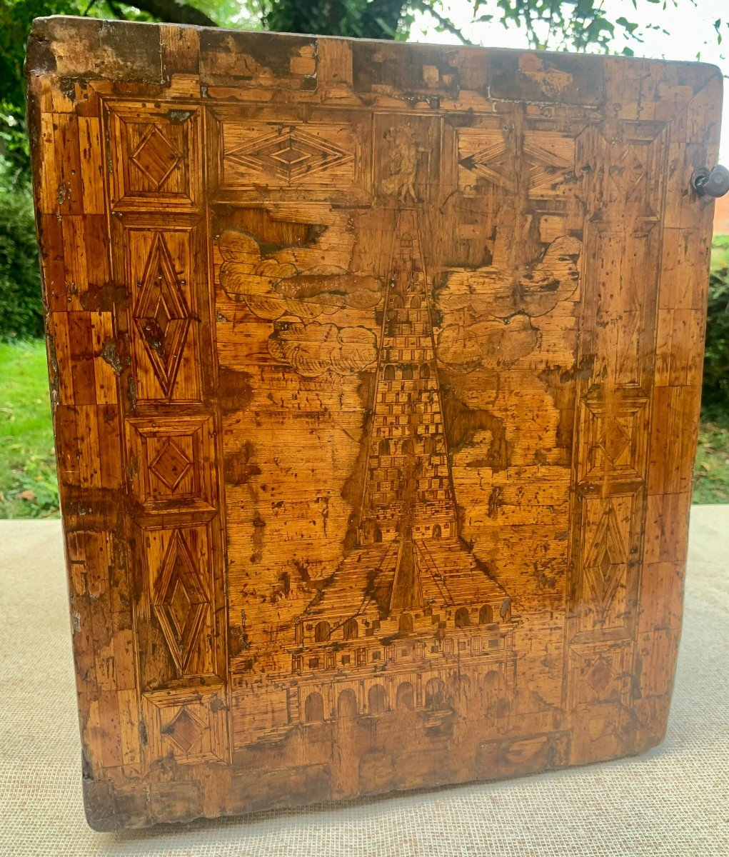 Early 17th Cty Spanish Wooden Marquetry Cabinet-photo-2