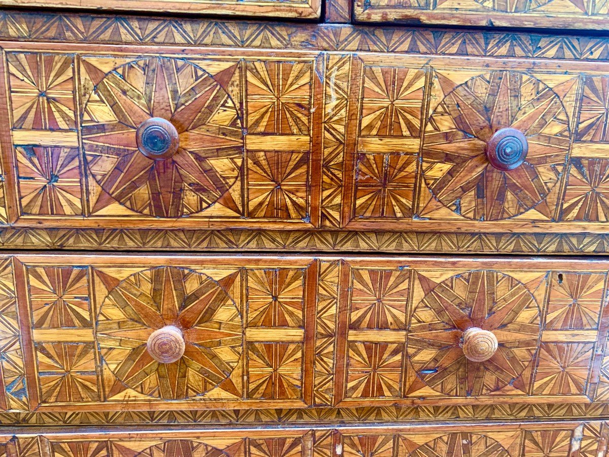 Early 17th Cty Spanish Wooden Marquetry Cabinet-photo-3