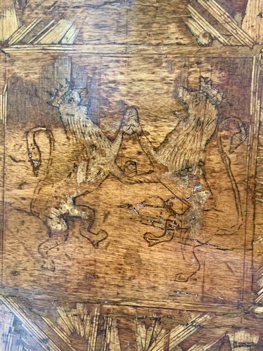 Early 17th Cty Spanish Wooden Marquetry Cabinet-photo-5